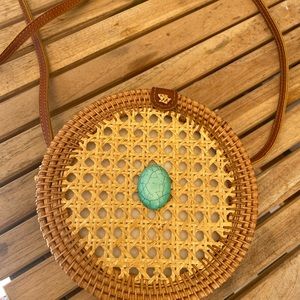 Wicker cross body bag